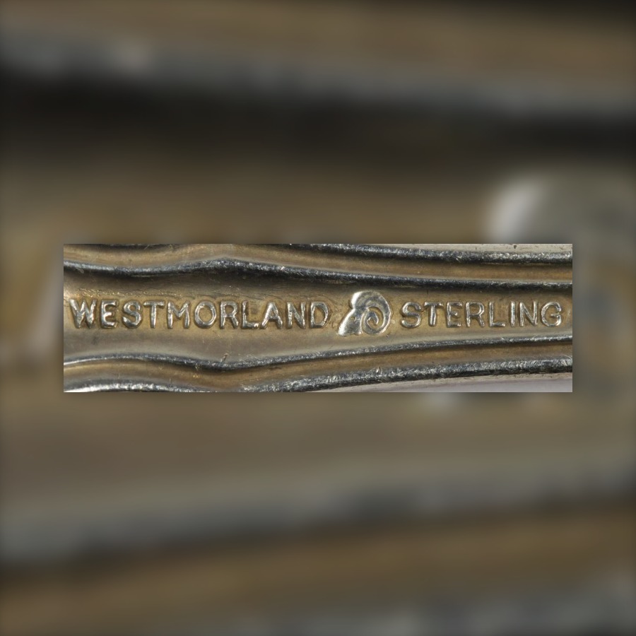 Westmorland Sterling Name Mark hallmark, WESTMORLAND STERLING stamped in letters